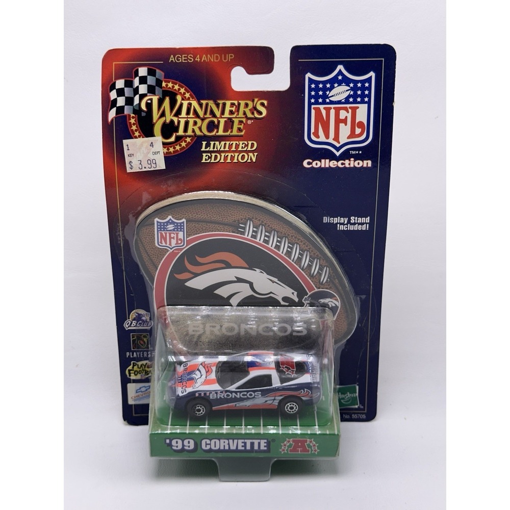 1999 Winners Circle 1/64 NFL Denver Broncos Corvette Car Sealed
